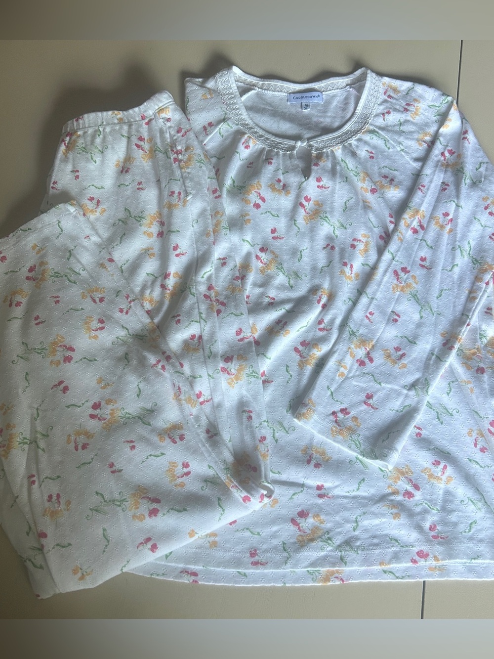 Cuddledown Women’s Pajamas 100% Pima Cotton Size Medium